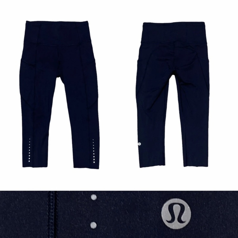 Lululemon Athletica Fast Free Crop II Nulux 19" Women’s size 4 in Dark Blue